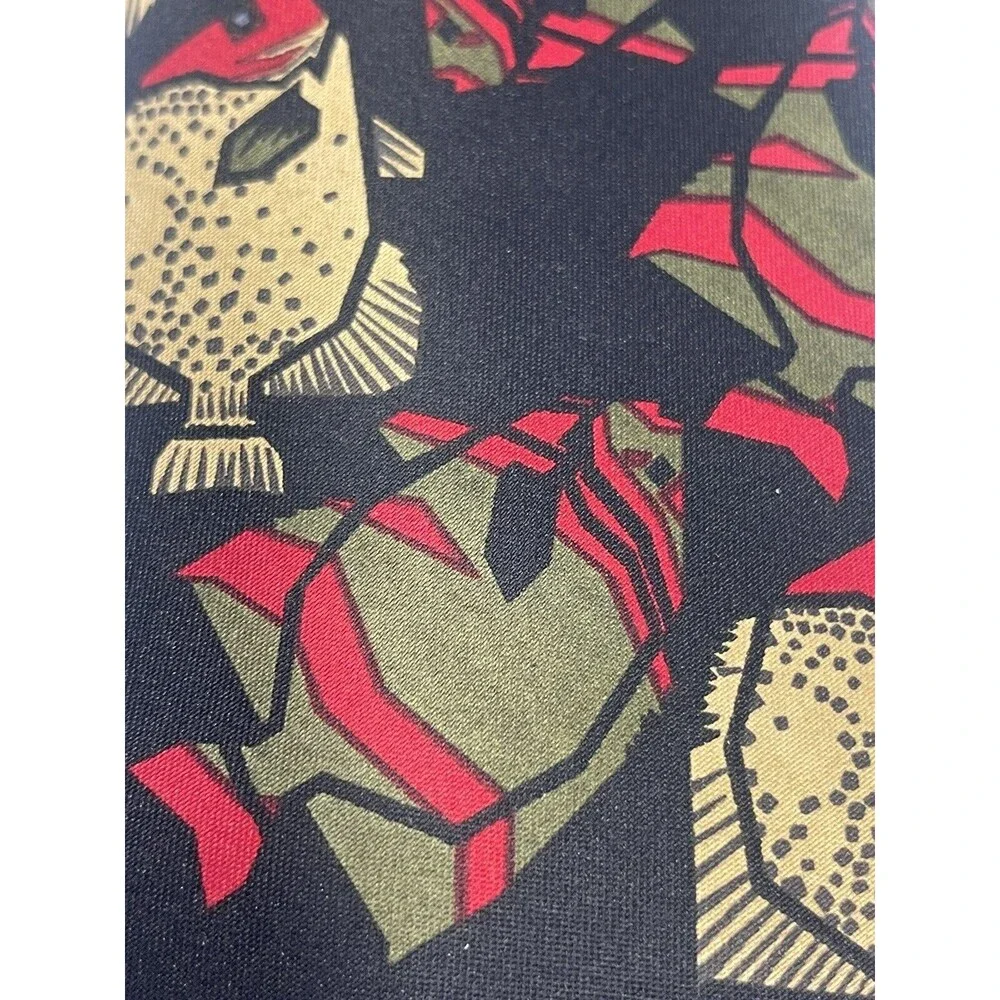 Mercedes Handmade Myung Ju Silk Fish Print Tie